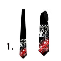 Men necktie with ACDC Men tie with customized print - £20.45 GBP