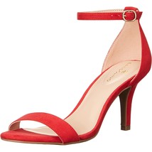 Bandolino Women Ankle Strap Sandals Madia2 Size US 9.5M Medium Red Faux Suede - £27.87 GBP