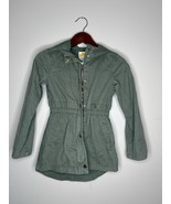 C&amp;C California Girls Utility Jacket Size 10 - Olive Green Hooded Militar... - $34.19 CAD
