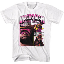 Macho Man Close-up Collage Men&#39;s T Shirt Randy Savage Wrestler WWF - £20.27 GBP+