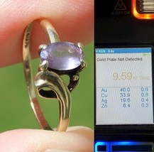 Estate Sale! 10k GOLD solid ring purple AMETHYST gemstone size 5.25 TESTED - £89.43 GBP