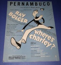 AL HIRSCHFELD ARTWORK RAY BOLGER SHEET MUSIC 1948 PERNAMBUCO - £19.17 GBP