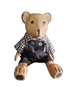 Vintage  Wooden Hinged Teddy Bear 9&quot; Tall - $29.82 CAD