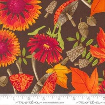 Moda Forest Frolic 48740 15 Chocolate Cotton Quilt Fabric By the Yard - $11.63