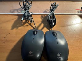 Lot Of 2 Logitech M100 Wired USB Optical Mouse - £10.83 GBP