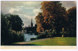 Postcard Stratford Upon Avon England UK Shakespeare&#39;s Avon &amp; Holy Trinit... - $3.95