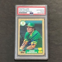 1987 Topps Baseball #620 Jose Canseco Signed Card PSA Slabbed Auto A&#39;s 40/40 - £54.84 GBP