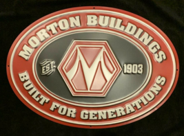 23 1/2&quot; x 16 3/4&quot; Morton Buildings Embossed Vintage-Looking New Metal Sign - £36.40 GBP