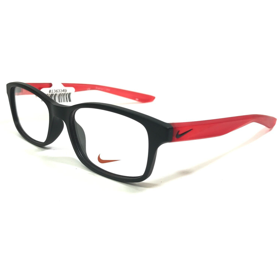 Nike Kids Eyeglasses Frames 5005 006 Matte Black Red Rectangular 49-16-130 - £22.35 GBP