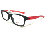 Nike Kids Eyeglasses Frames 5005 006 Matte Black Red Rectangular 49-16-130 - £21.79 GBP