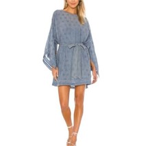 Tularosa Melinda Cotton Eyelet Shift Dress Size XXS Blue Cotton Belt Slip Boho - £15.03 GBP