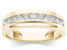 Authenticity Guarantee 
10K Yellow Gold 0.50 Ct Natural Diamond Men&#39;s We... - £562.64 GBP