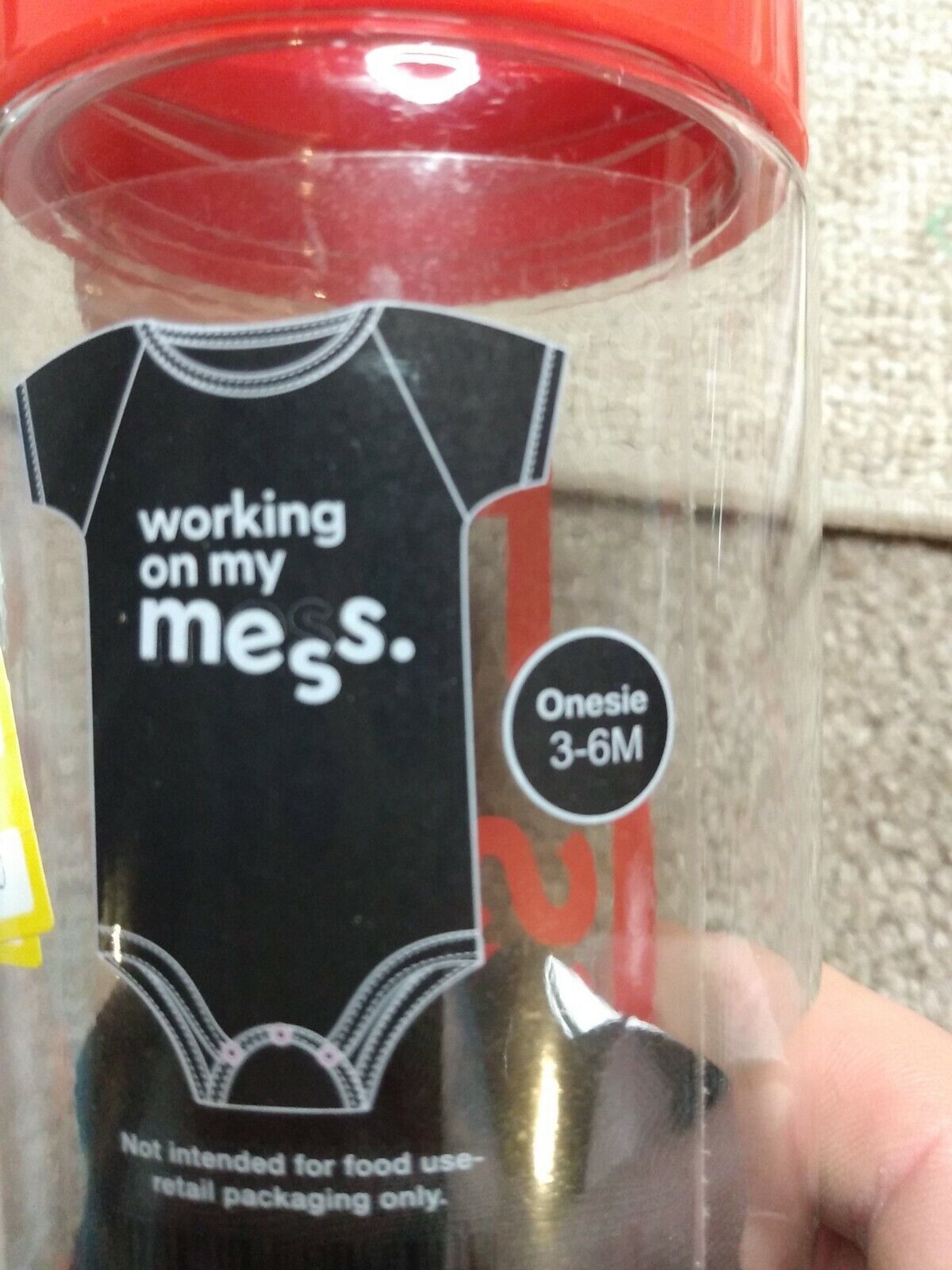 Mess In A Bottle Infant &#39;Working On My Mess&#39; Bodysuit 3-6mo - $6.92