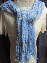 &quot;&quot;SHADES OF BLUE SPOT PATTERNED - KRINKLE FINISH SCARF&quot;&quot; - SPRING &amp; SUMMER - $8.89