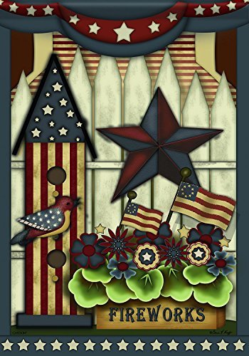Americana Birdhouse Patriotic Garden Flag- 2 Sided Message,13&quot; X 18&quot;… - $14.75