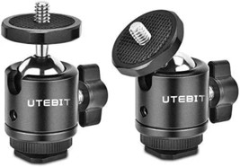 Utebit 2 Pack Mini Ball Head With 1/4&quot; Hot Shoe Mount Adapter, Light Bra... - $23.96