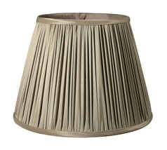 14" Ash Slanted Pleated Tafetta Lampshade - $2,482.15 MXN