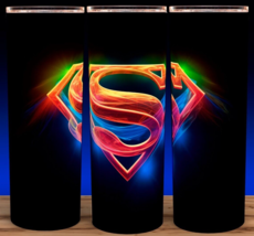 Superman Emblem Colorful Style Cup Mug  Tumbler 20oz with lid and straw - £15.47 GBP