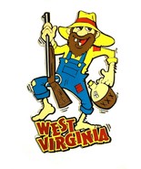 West Virginia Hillbilly with Straw Hat and Moonshine Jug Fridge Magnet - £6.37 GBP