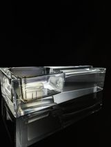 Dunhill Crystal Ashtray in original wood case. Has chip on bottom edge image 6