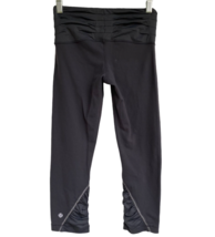Lululemon Embrace Crop Capri Legging Womens  sz 4 Gray Ruched Pin Tuck - $143.24 MXN