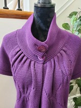 Kasper Women&#39;s Purple Acrylic Short Sleeve High Neck Knit Sweater Size X... - $28.00
