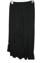 Staccato Women&#39;s Flounced Long Skirt Black  Ruffle Size Small S Belted T... - £14.05 GBP