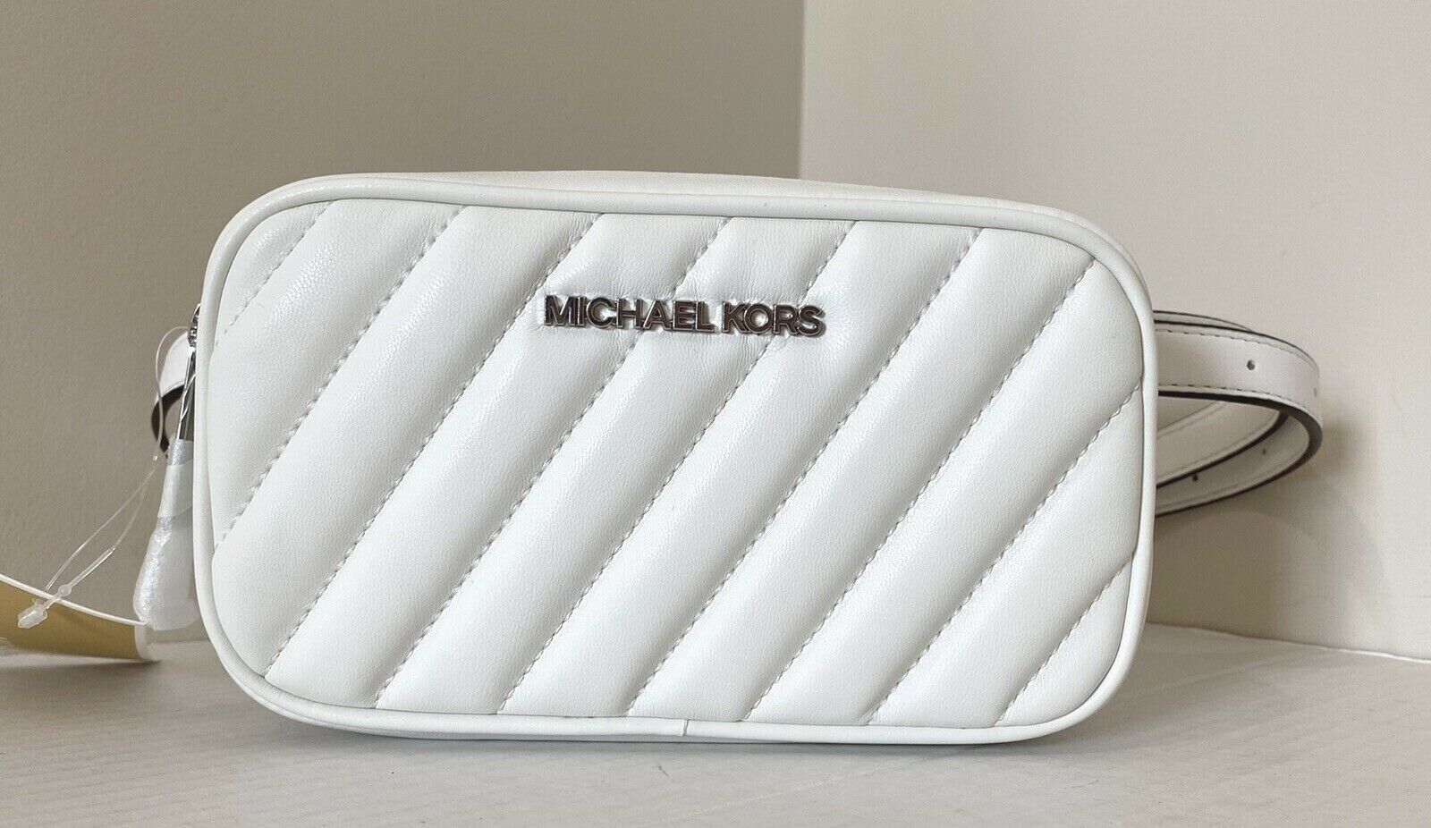 New Michael Kors Rose Belt Bag Quilted Optic White - $60.36