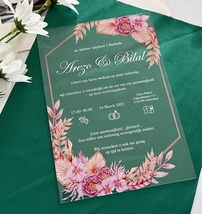 10pcs Customized Wedding Invitation,Transparent Acrylic Quinceanera Invite - £25.57 GBP