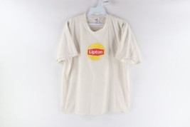 Vintage Streetwear Womens Large Distressed Lipton Tea Spell Out T-Shirt White - £22.53 GBP