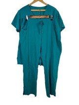 Grey&#39;s Anatomy Barco Scrubs Set Top &amp; Pants XL Shirt &amp; Bottoms Teal Womens - £72.85 GBP