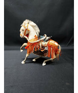 Japanese White Horse Samurai Musha Ningyo Warrior Antique Excellent Cond... - $177.64