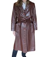 Vintage Northside Fashions Brown Genuine Leather Long Women Coat - $1,843.49 MXN