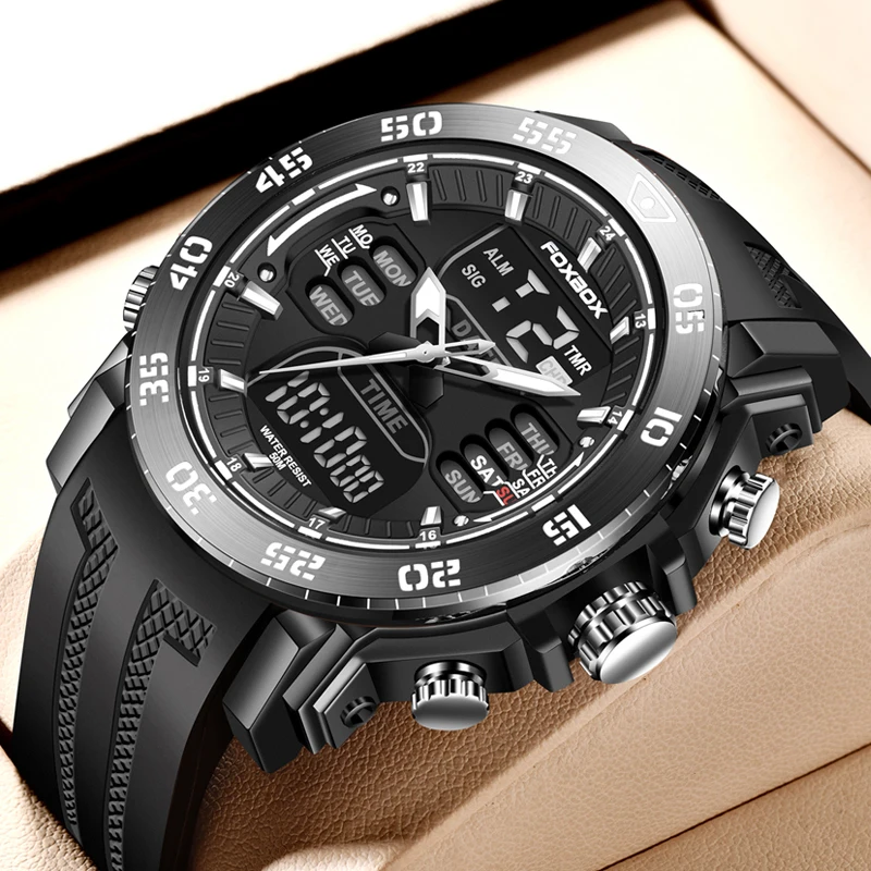 Mens Watches Sports Top Brand Luxury Dual Display Quartz Watch Men Milit... - $39.78