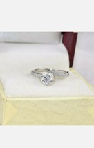 1.20 KT Diamanti Finti Fidanzamento Anelli Anello Argento Placcato Oro Bianco - £47.92 GBP