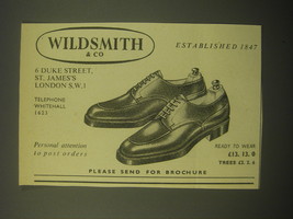 1965 Wildsmith &amp; Co. Shoes Ad - £14.78 GBP