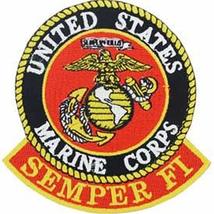 Marine Corps Semper FI with Eagle, Globe and Anchor Round Patch - Vivid Colors - - $6.00