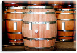 New Oak Wood Wine Barrels Italian Winery Cellar 4 Gang Light Switch Plates Decor - £14.85 GBP