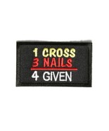 1 CROSS + 3 NAILS = 4 GIVEN 3&quot; x 1.75&quot; iron on patch (3679) Christian (D29) - £4.59 GBP