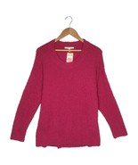 New Seven7 Sweater Womens  M Chenille Popcorn Round Neck Long Sleeve Pink - $28.42 CAD