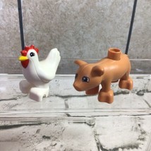 Lego Duplo Figures Lot Of 2 Farm Animals Chicken And Pig  - £7.80 GBP