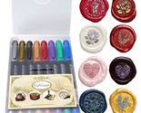 Wax Seal Pen Kit 8 Pieces Metallic Pen For Decorating Sealing Stamp Wedd... - £28.67 GBP