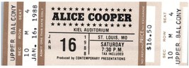 Vintage Alice Cooper Ticket Stub January 16 1988 St. Louis MO Unused Untorn - £19.41 GBP