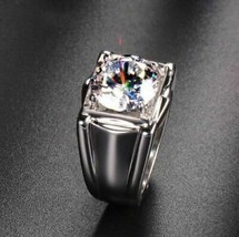 4Ct Rond Simulé Diamant Mariage Anneau Bague 14K Plaqué or Blanc - £154.82 GBP