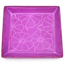 Tabaka Chigware Hand Carved Kisii Soapstone Fuchsia Floral Trinket Dish Kenya - £7.90 GBP