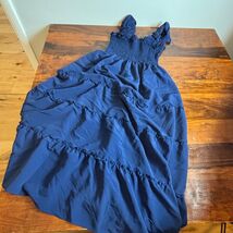 Hill House Home The Ellie Nap Dress Navy Blue Smocked Tiered Maxi Large - $71.28