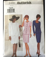 Butterick 3400 Misses/Miss Petite Jacket &amp; Skirt,Scallop Hem Size 12-16  - £4.79 GBP