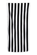 Cabana Stripes Black Velour Beach Towel - $26.63