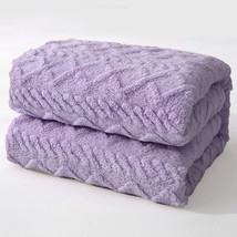 (Lilac) Fuzzy Fleece Fluffy Bed Blanket Queen Size - £34.76 GBP