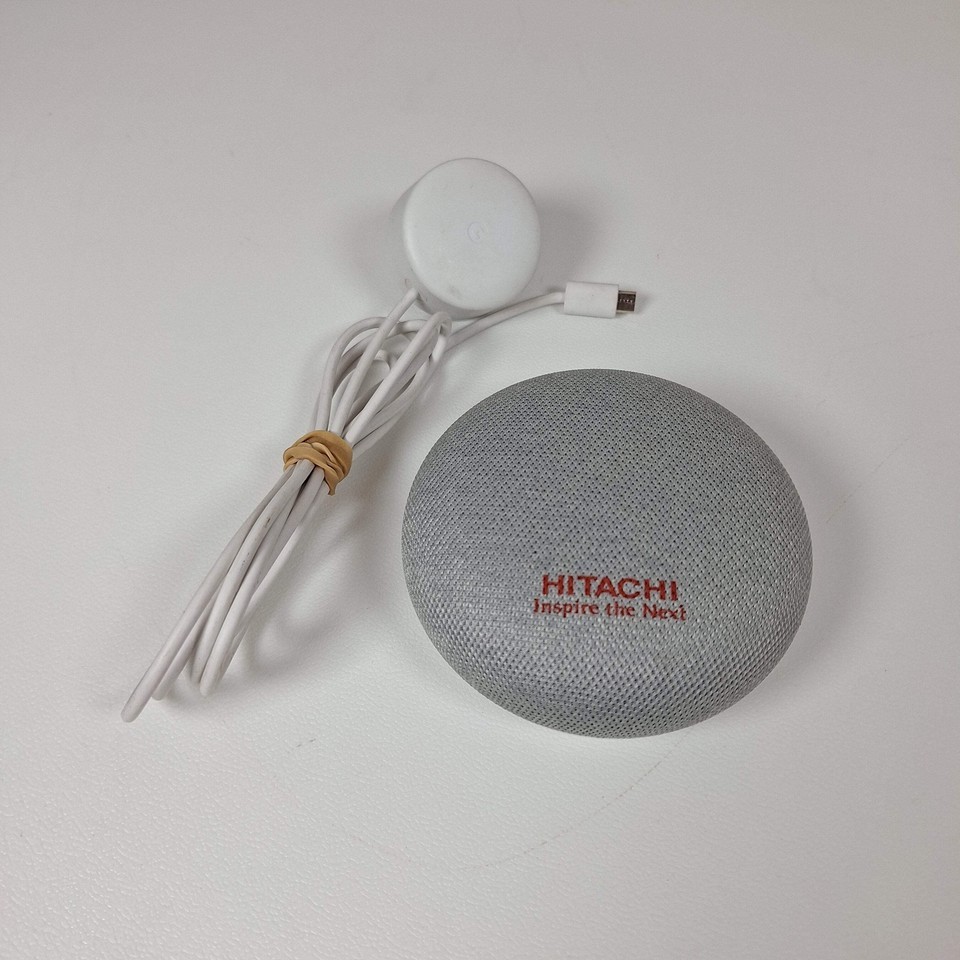 Hitachi Branded Google Home Mini White Chalk Smart Speaker with Power Ad... - $19.99